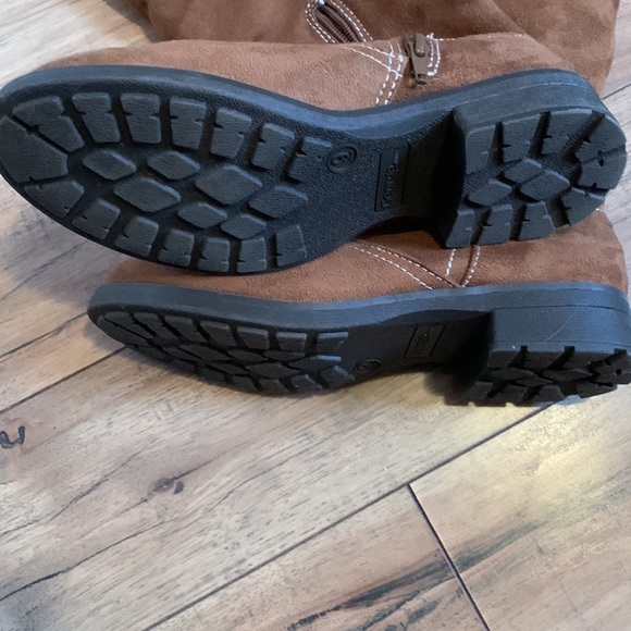 Brown vegan suede tall lined boots 9 - Picture 6 of 16